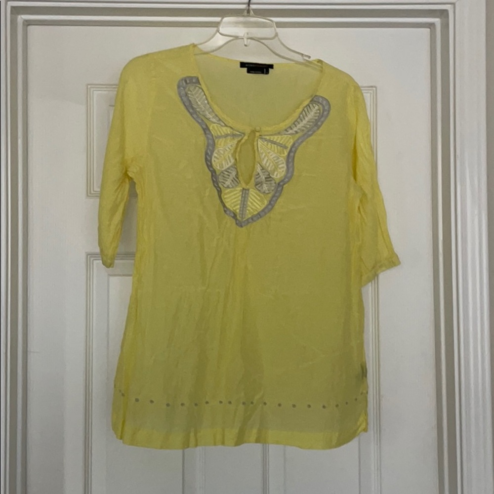 BCBG MaxAzria cotton and silk embroidered tunic
